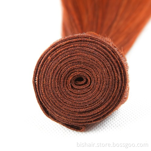 Wholesale orange hair tress extension 100% real hair straight hair suitable for women 8-28 inch Remy1/3/4 strands